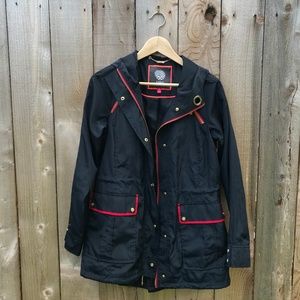 Vince Camuto Navy Rain Coat w/ Red Accents